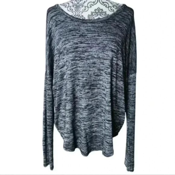Rag & Bone  Hudson Long-Sleeve Tee Marled Grey Relaxed Fit Women's size Medium - Picture 3 of 9